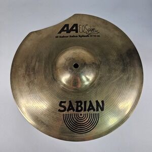 Sabian 13" 33Cm AA El Sabor Salsa Splash Cymbal Trash Crash Brass Drum Scalloped